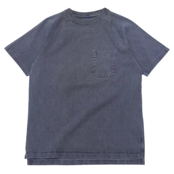 画像1: Good On（グッドオン）Short Sleeve Heavy Raglan Pocket Tee（ショートスリーブヘビーラグランポケットTシャツ）"Pigment Dye"/Navy（ネイビー） (1)