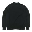 画像2: Yonetomi NEW BASIC（ヨネトミニューベーシック）LIGHT WAVE COTTON KNIT POLO L/S（ライトウェーブコットンニットポロシャツ・ロングスリーブ）/Black（ブラック） (2)