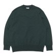 画像1: Yonetomi NEW BASIC（ヨネトミニューベーシック）WAVE COTTON KNIT PULLOVER（ウェーブコットンニットプルオーバー）"BORDER"/Navy（ネイビー） (1)