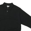 画像4: Yonetomi NEW BASIC（ヨネトミニューベーシック）LIGHT WAVE COTTON KNIT POLO L/S（ライトウェーブコットンニットポロシャツ・ロングスリーブ）/Black（ブラック） (4)