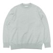 画像1: Yonetomi NEW BASIC（ヨネトミニューベーシック）WAVE COTTON KNIT PULLOVER（ウェーブコットンニットプルオーバー）"BORDER"/Grey（グレー） (1)