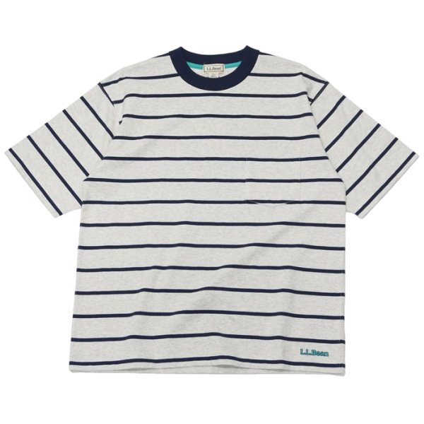 画像1: L.L.Bean（エルエルビーン）Union Short Sleeve Striped T-Shirt（ユニオンショートスリーブストライプTシャツ）-JAPAN EDITION-/Birch×Dk.Navy（バーチ×ダークネイビー） (1)