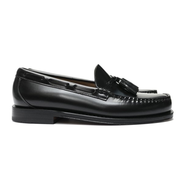 画像1: G.H.BASS（ジーエイチバス）LARKIN MOC TASSEL LOAFER（ラーキンモックタッセルローファー）レザーソール/Black（ブラック） (1)