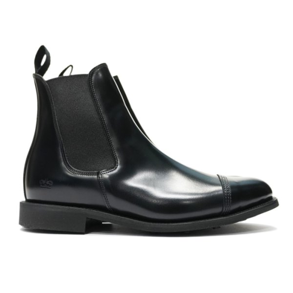 画像1: SANDERS（サンダース）Military Cap Toe Chelsea Boot（ミリタリーキャップトゥチェルシーブーツ）/Black（ブラック） (1)