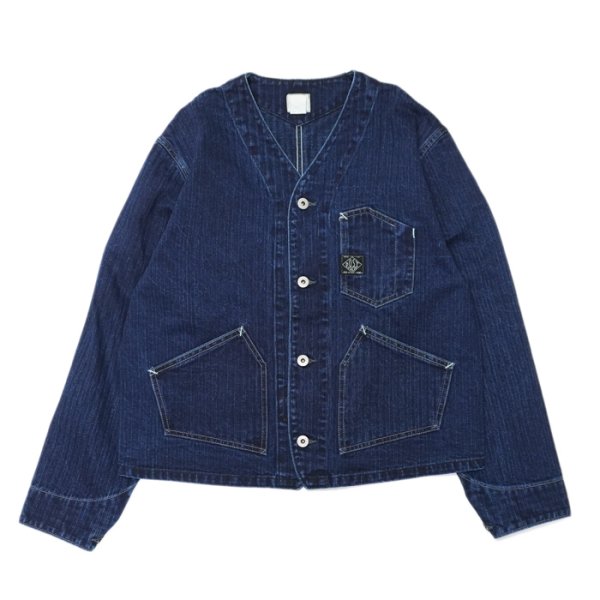 画像1: Post O'Alls（ポストオーバーオールズ）Stoker's Jacket（ストーカージャケット）Herringbone Denim/Double Indigo（インディゴ） (1)