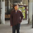 画像7: BARBARIAN（バーバリアン）Heavy Weight Henly Collar L/S No Cuff（ヘビーウェイトヘンリーカラーシャツ）”Basque Stripe”/Brown×Navy+Dark denim Collar（ブラウン×ネイビー+ダークデニムカラー） (7)