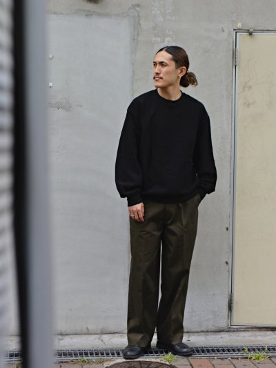 画像1: blurhms ROOTSTOCK（ブラームスルーツストック）Rough&Smooth Thermal Pullover（ラフ&スムースサーマルプルオーバー）/Blackl（ブラック）