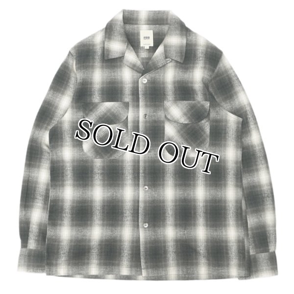 画像1: F.O.B FACTORY（エフオービーファクトリー）NEL OPEN COLLAR SHIRT（ネルオープンカラーシャツ）Cotton Flannel/Black（ブラック） (1)