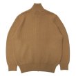 画像2: Yonetomi NEW BASIC（ヨネトミニューベーシック）EX Fine Wool Rib Knit Blouson（エクストラファインウールニットブルゾン）/Camel（キャメル） (2)