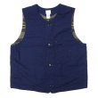 画像1: Post O'Alls（ポストオーバーオールズ）1 Pocket Vest（1ポケットベスト）Vintage twill w/trashed wool lining indigo w/stripe lining /Indigo（インディゴ） (1)