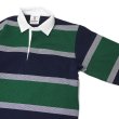 画像4: BARBARIAN（バーバリアン）クラシック ラガーシャツ-NEW FIT-（3 COLOR STRIPES）/Navy×White×Pine（ネイビー×ホワイト×パイン） (4)