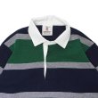 画像3: BARBARIAN（バーバリアン）クラシック ラガーシャツ-NEW FIT-（3 COLOR STRIPES）/Navy×White×Pine（ネイビー×ホワイト×パイン） (3)