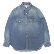 画像2: F.O.B FACTORY（エフオービーファクトリー）DENIM WESTERN SHIRT（デニムウエスタンシャツ）8oz Wash Denim/Blue（ブルー） (2)