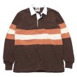 画像1: 50%OFF！！BARBARIAN（バーバリアン）クラシック ラガーシャツ（THREE 2"STRIPES）”旧モデル” / Brown×Rust×Beige（ブラウン×ラスト×ベージュ）※Sサイズのみ (1)