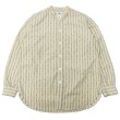 画像1: Post O'Alls（ポストオーバーオールズ）Band Collar Shirt（バンドカラーシャツ）"Stripe Shirting" / Natural（ナチュラル） (1)