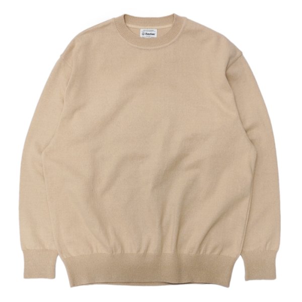 画像1: Yonetomi NEW BASIC（ヨネトミニューベーシック）WAVE COTTON KNIT PULLOVER（ウェーブコットンニットプルオーバー）/Beige（ベージュ） (1)