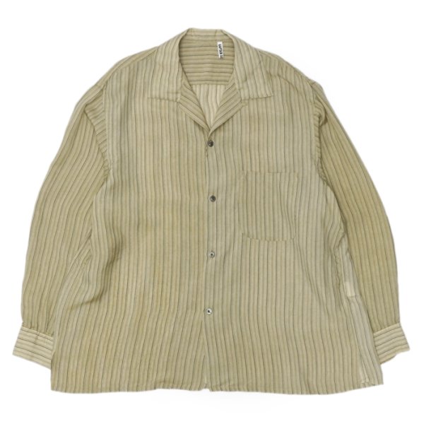 画像1: KAPTAIN SUNSHINE（キャプテンサンシャイン）Open Collered Shirt（オープンカラーシャツ） / Beige Stripe（ベージュストライプ） (1)