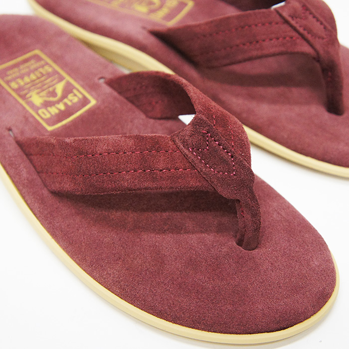 ISLAND SLIPPER（アイランドスリッパ）PT203 レザートングサンダル/Burgundy Suede（バーガンディスエード） -  タイガース・ブラザース本店オンラインショップ