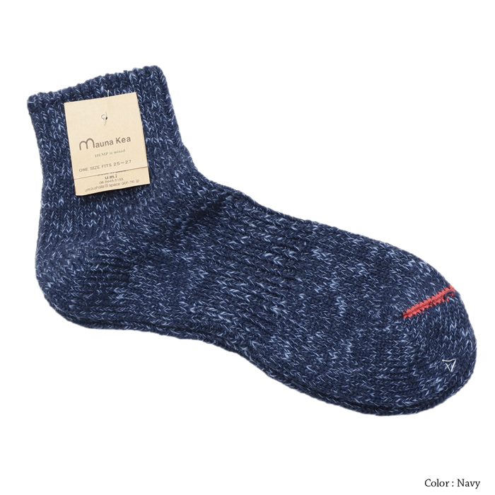 Mauna Kea（マウナケア）スラブネップローソックス/Navy（ネイビー）・Gray（杢グレー）※3足までメール便発送可※  タイガース・ブラザース本店オンラインショップ