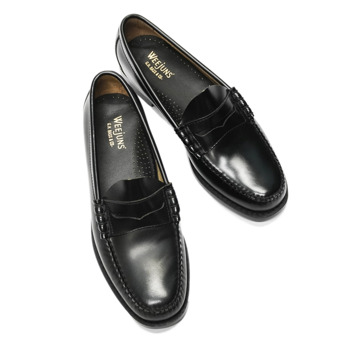 G.H.BASS（ジーエイチバス）LARSON MOC PENNY LOAFER（ラーソンモックペニーローファー）レザーソール/Black（ブラック）  - タイガース・ブラザース本店オンラインショップ