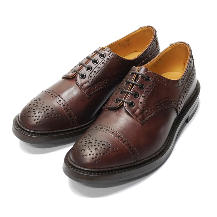 Tricker's（トリッカーズ）キャップトゥブローグシューズ（ダイナイトソール）/Burgundy Burnished（バーガンディバーニッシュド）  - タイガース・ブラザース本店オンラインショップ